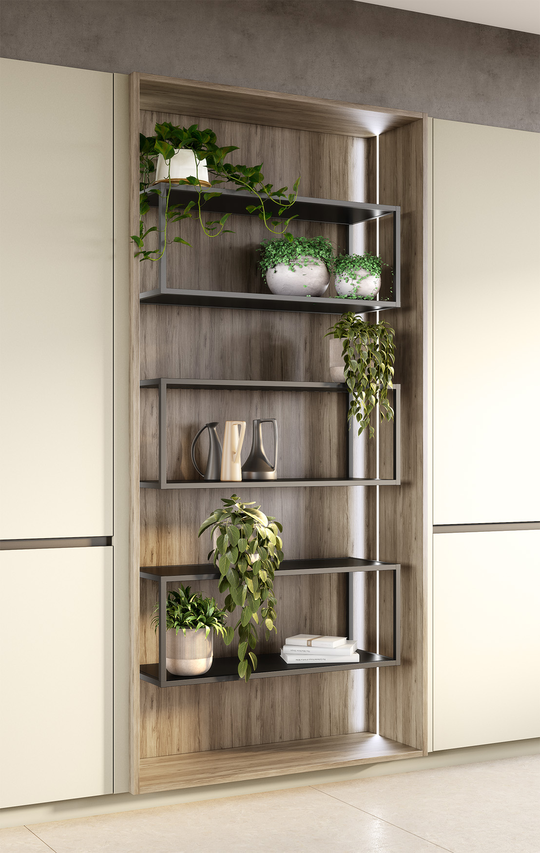 Cuisine beige et bois