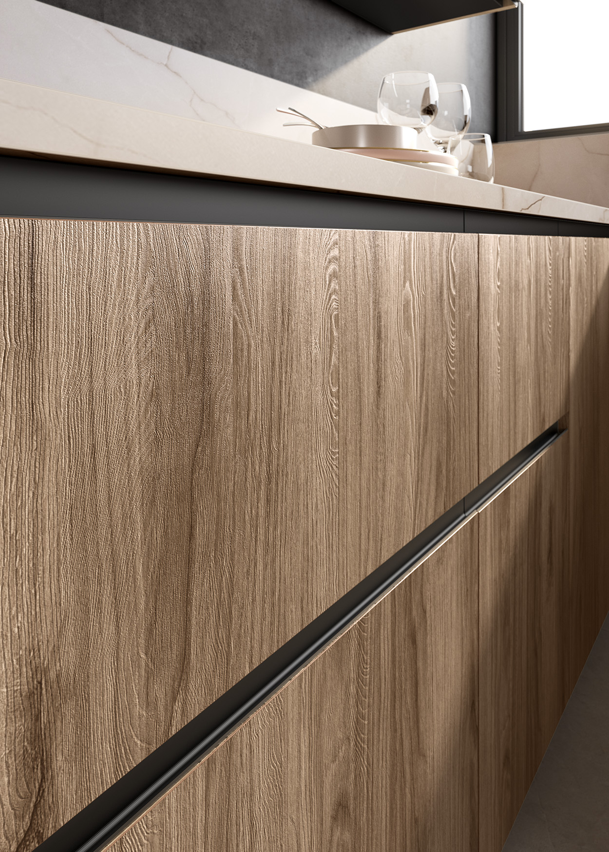 Cuisine bois et beige