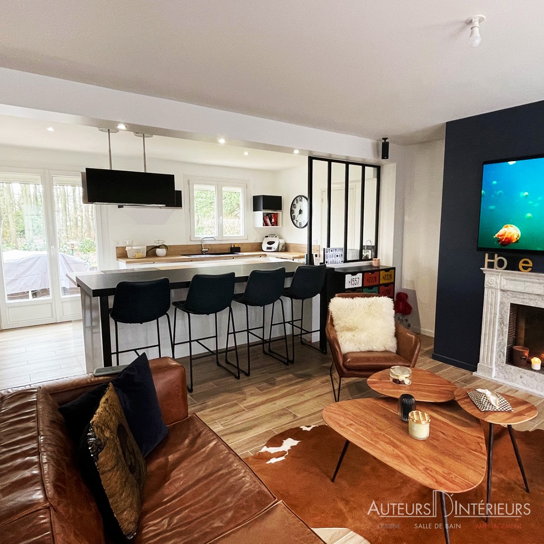 Cuisine moderne gris béton