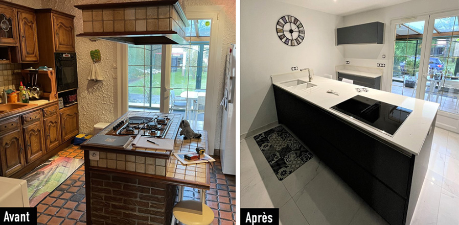 Cuisine noire et bois