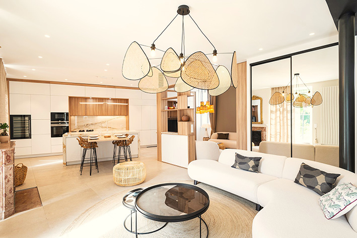 Cuisine blanche et bois