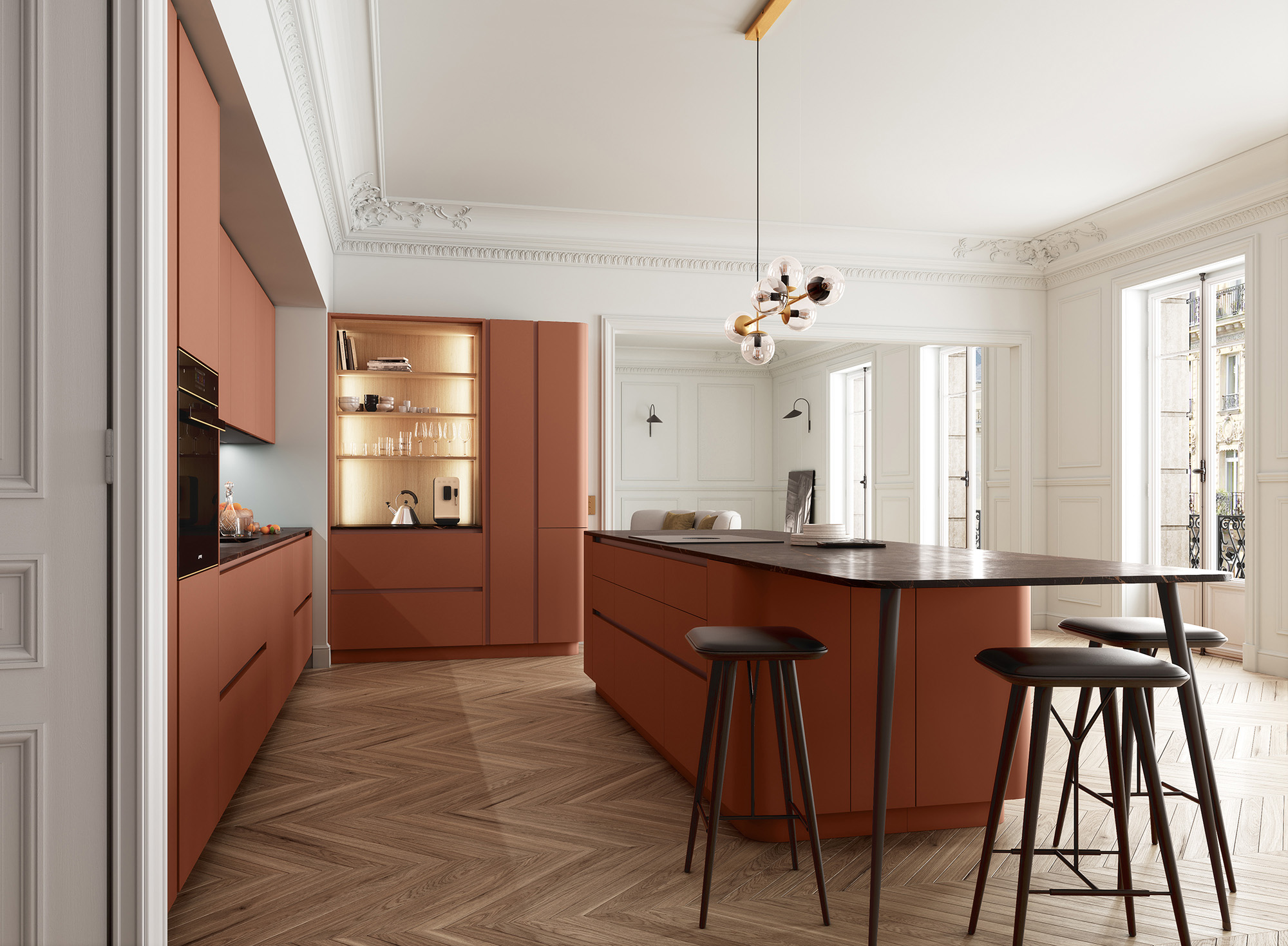 Cuisine terracotta et noir