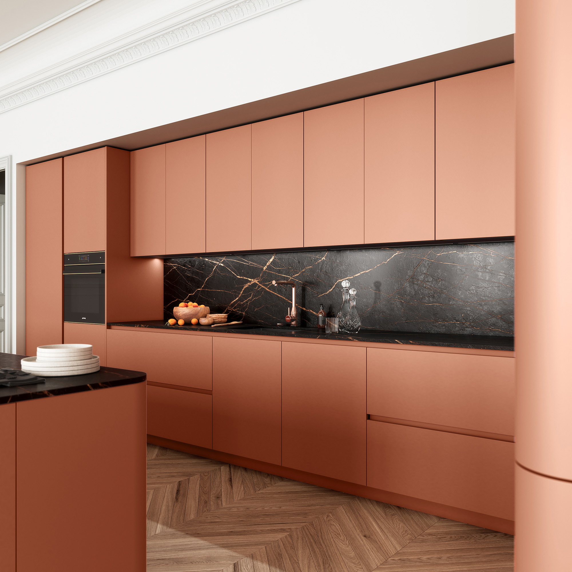 Cuisine terracotta et noir