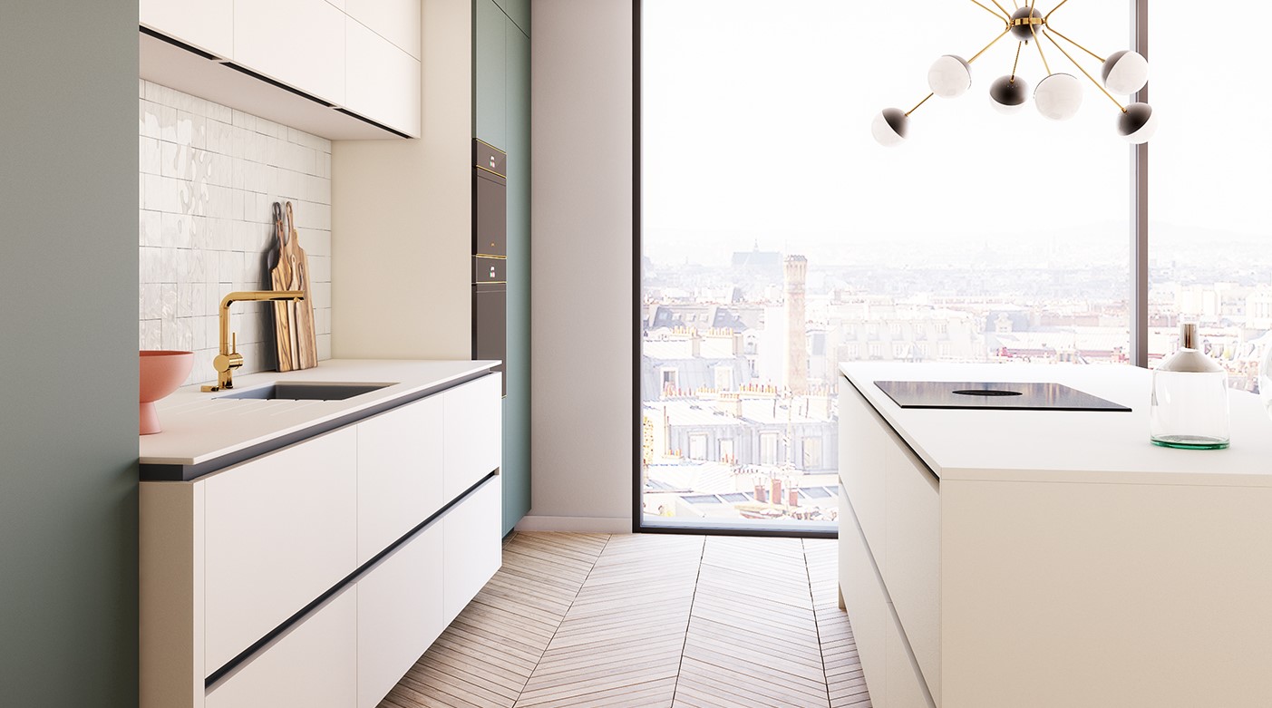 Plan de travail cuisine blanc