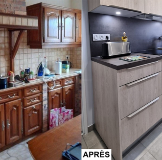 Cuisine bleue et bois