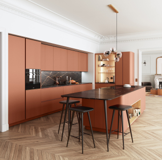 Cuisine terracotta et noir