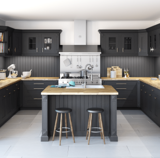 Cuisine noire et bois