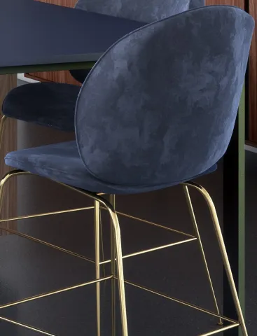 Chaise velours bleue