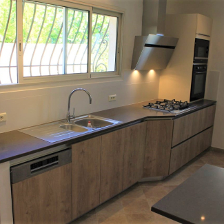 Cuisine noire et bois