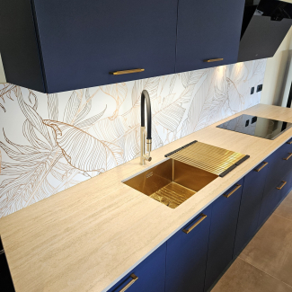 Cuisine bleue et blanche