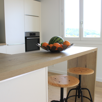 cuisine blanche et bois