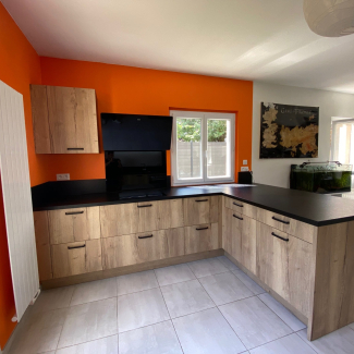 cuisine noire et bois