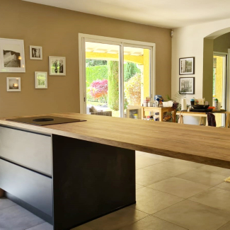 Cuisine béton et bois