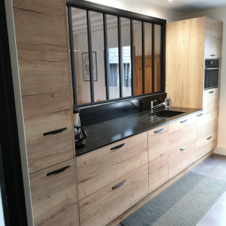 Cuisine noire et bois