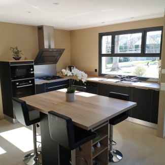 cuisine noire et bois