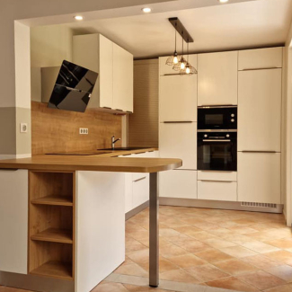 cuisine blanche et bois