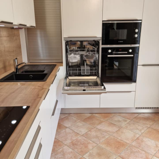 cuisine blanche et bois