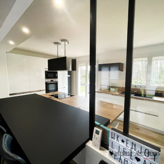 cuisine blanche et bois