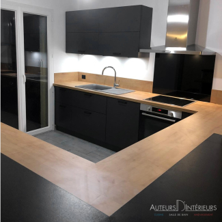 cuisine noire et bois