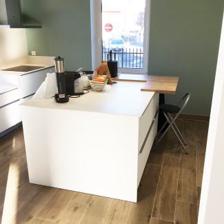 cuisine blanche et bois