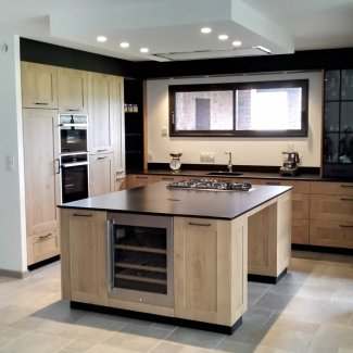 Cuisine bois avec ilot