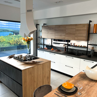 Cuisine blanche et bois