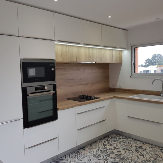 cuisine blanche et bois