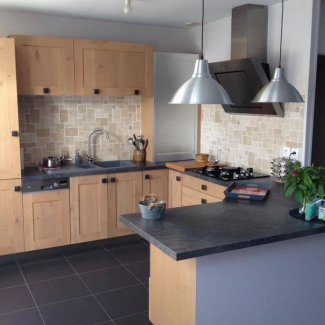 cuisine blanche et bois