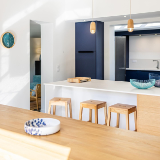 Cuisine bleue et blanche