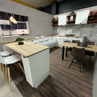 Cuisine blanche en U