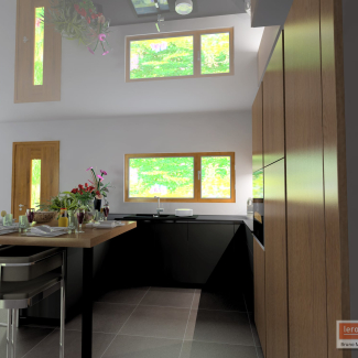 cuisine noire et bois