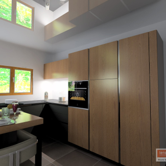 cuisine noire et bois