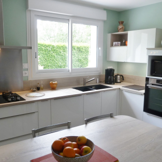 cuisine blanche et bois