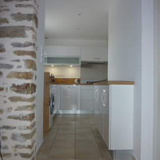 cuisine blanche et bois