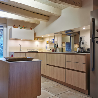 cuisine blanche et bois