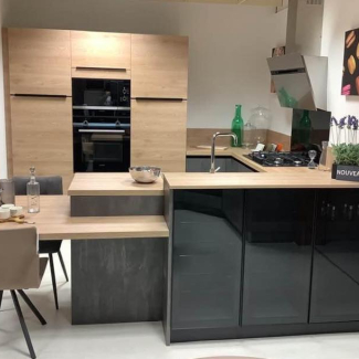 cuisine noire et bois