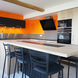 cuisine noire et bois