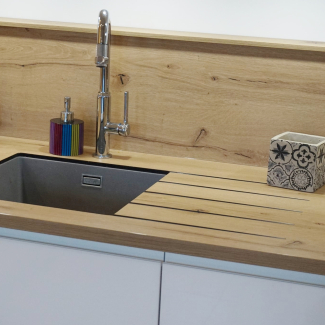 cuisine blanche et bois