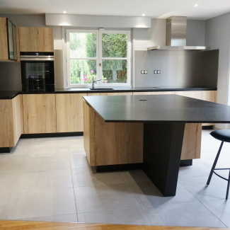 cuisine noire et bois