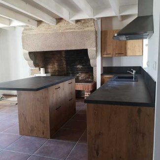 cuisine noire et bois