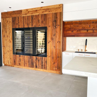 Cuisine blanche et bois