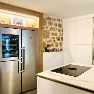 Cuisine blanche avec ilot