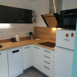 cuisine blanche et bois