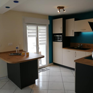 cuisine blanche et bois