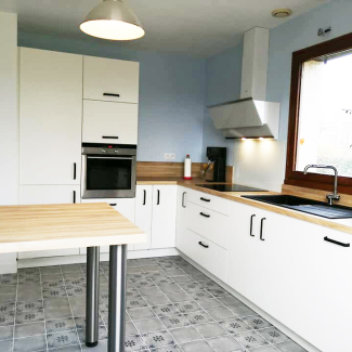 cuisine blanche et bois