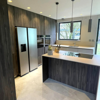 Cuisine bois avec ilot