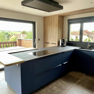 Cuisine bleue et bois