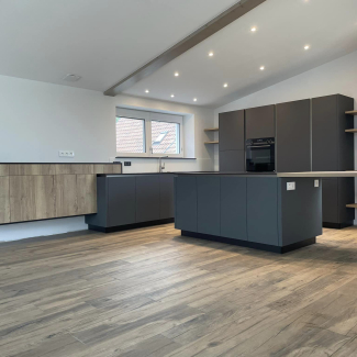 Cuisine gris et bois