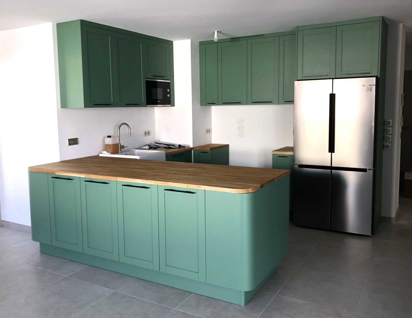 Cuisine arrondie verte