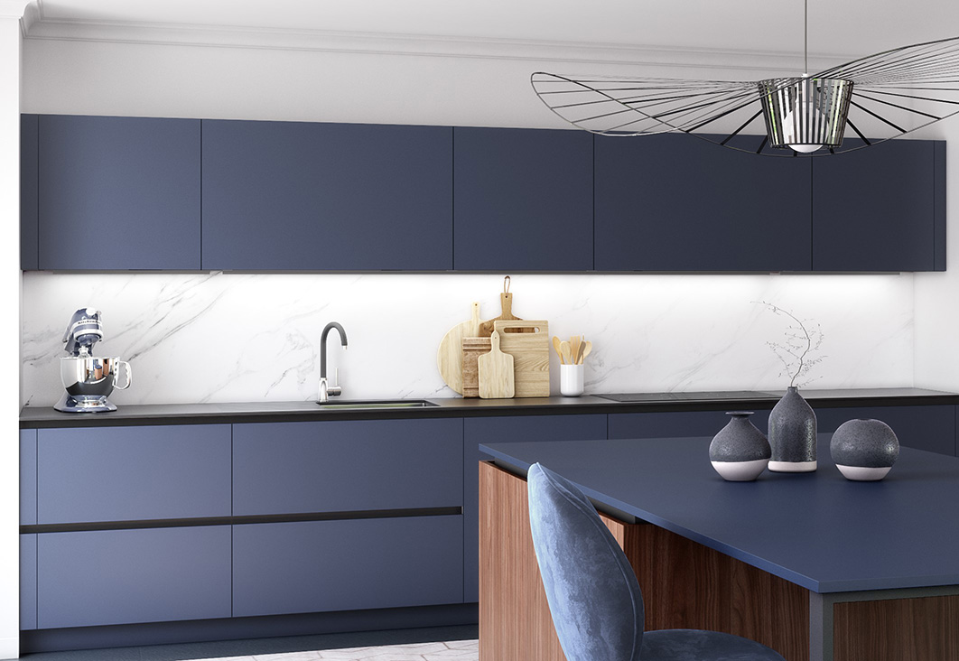 Cuisine bleu et bois